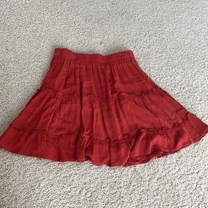 Burnt orange flowy mini skirt